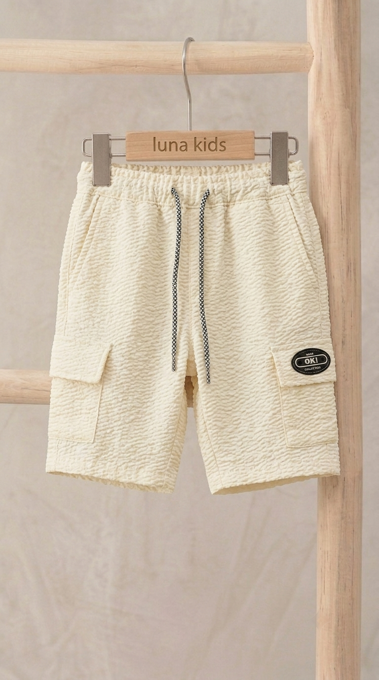 Cream White 2-Pcs Ultra Comfortable Stretchable Shorts Set