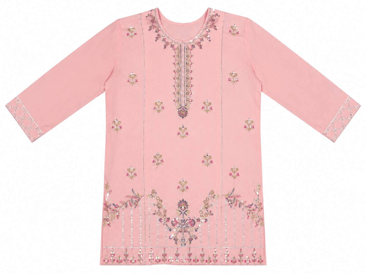 Embroidered Shalwar kameez (Epcs) Suit with purse - Luna kidsEmbroidered Shalwar kameez (Epcs) Suit with purse