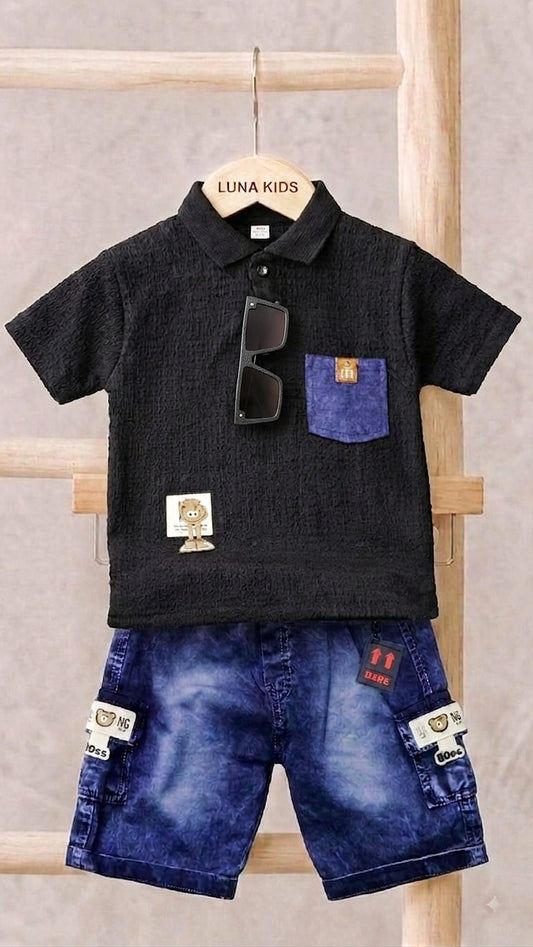 Black Denim Boss Set + Glasses