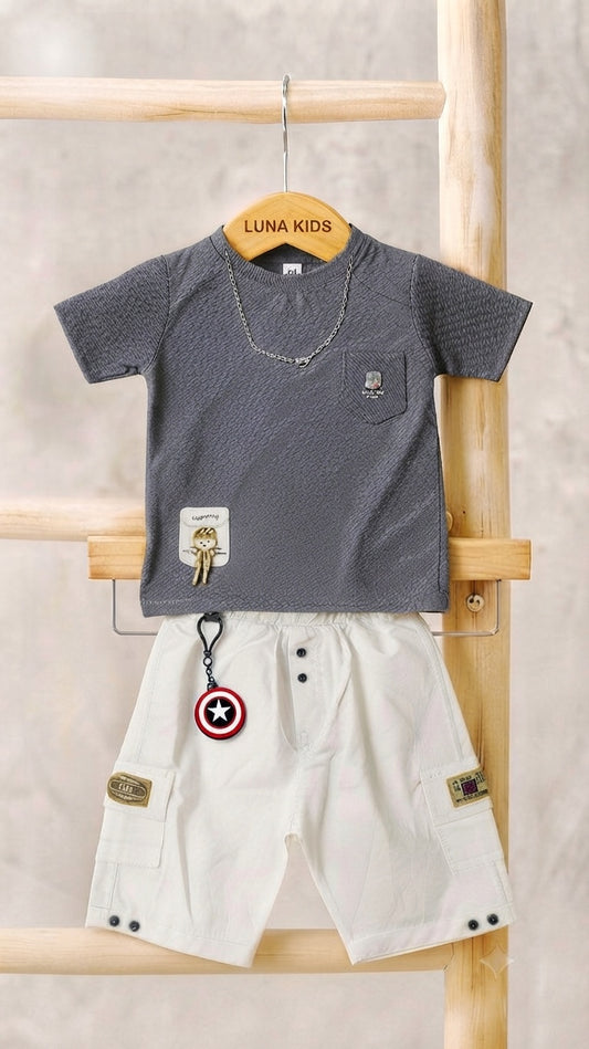 Gray Ultra Comfortable 2 Pcs Cargo Pockets + Glasses