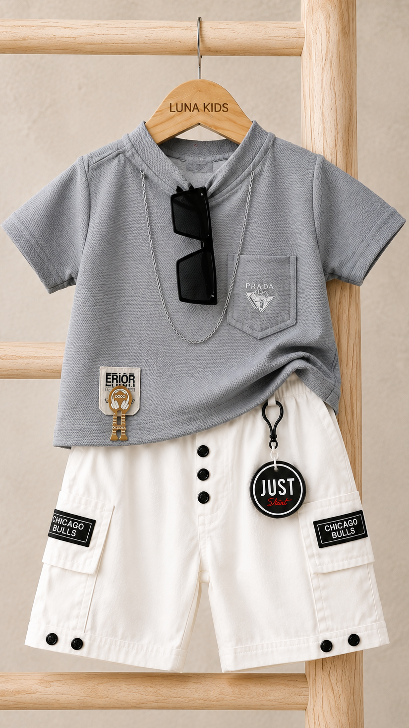 Gray Prada Boss Set + Glasses