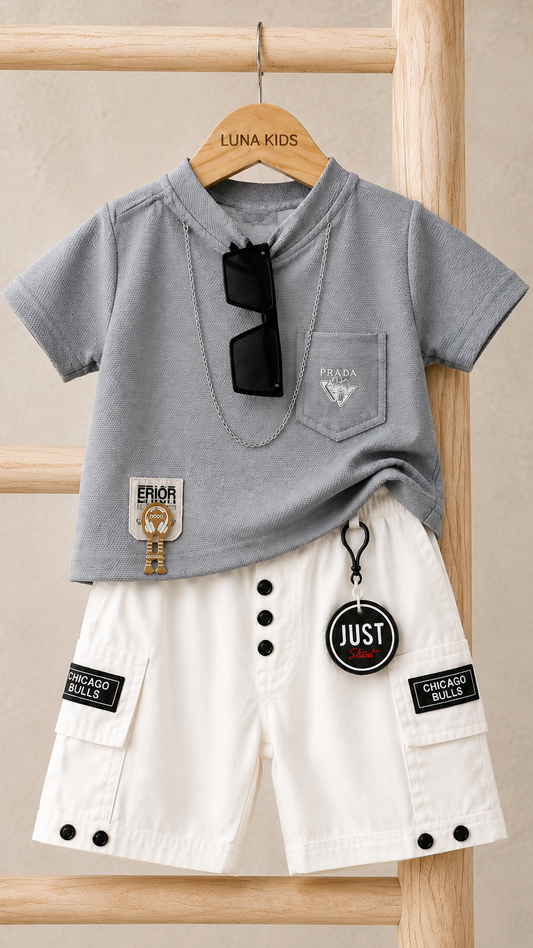 Gray Prada Boss Set + Glasses